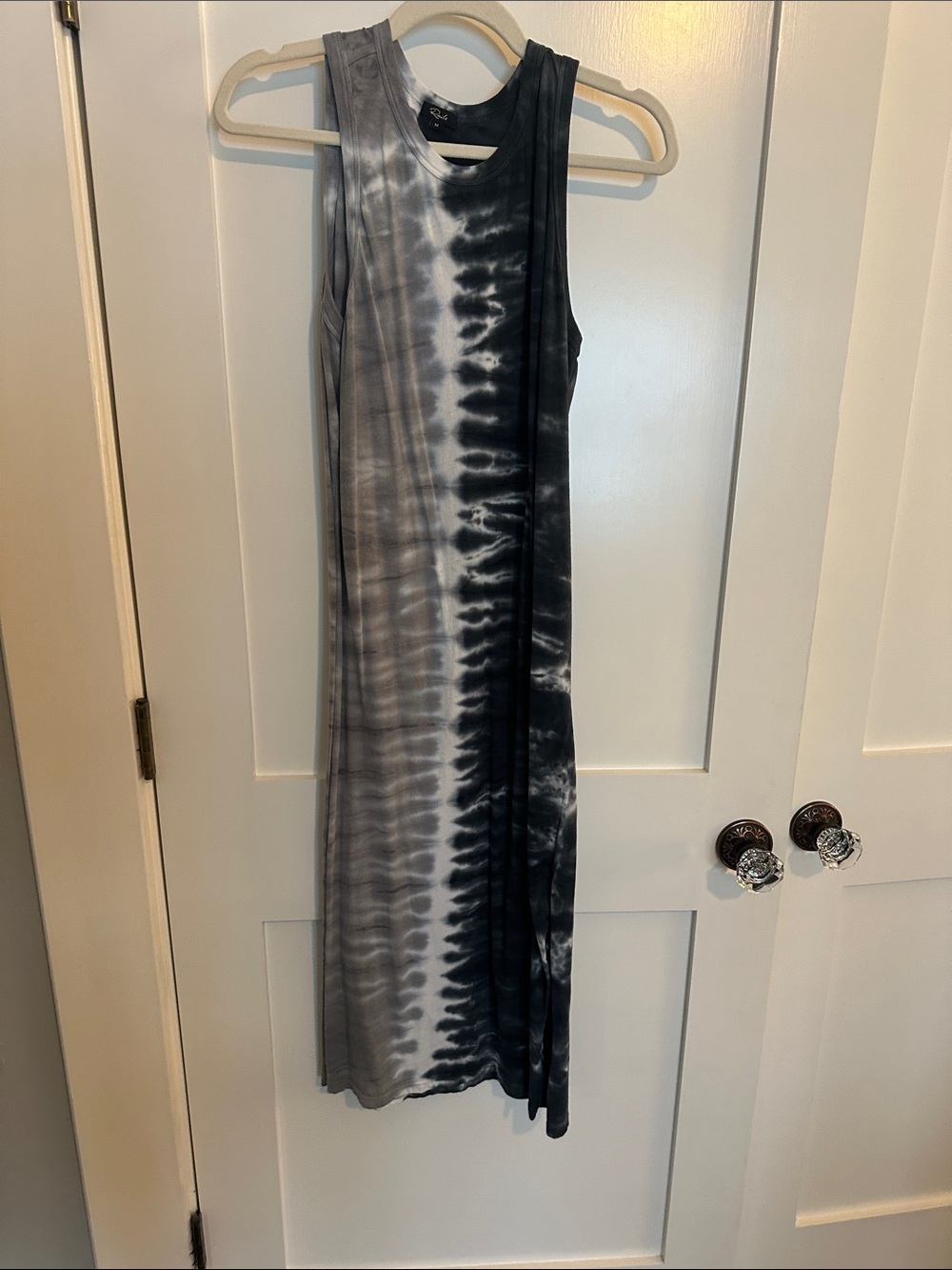 Rails Black and Gray Tie-Dye Sleeveless Midi Dress